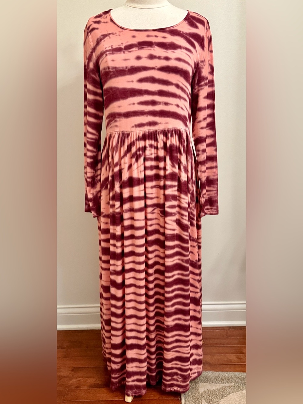 Dolan Anthropologie Purple Coral Tie Dye SZ S West Coast Flair Bohemian Dress